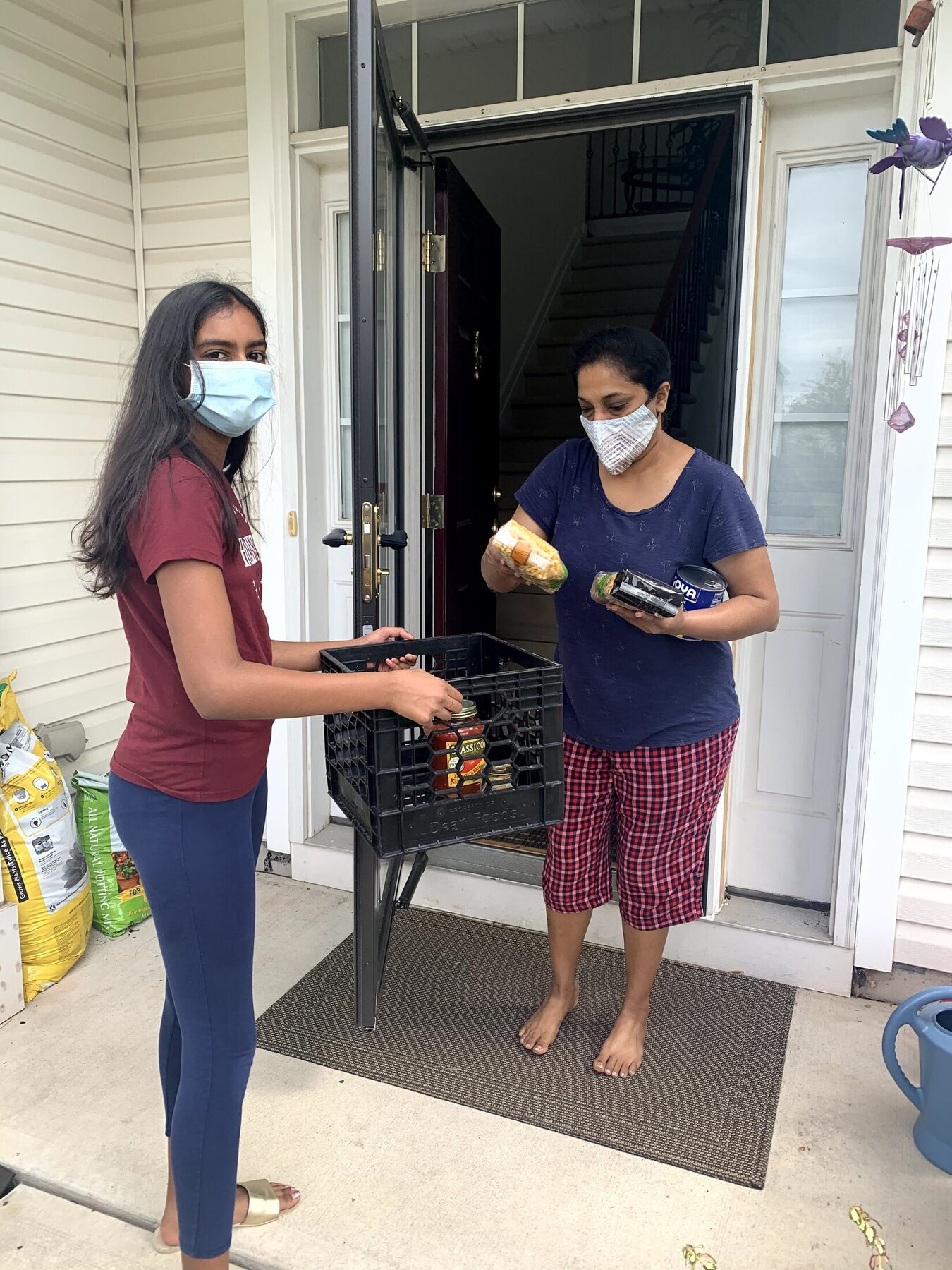 Supporting a family with food during the COVID-19 response