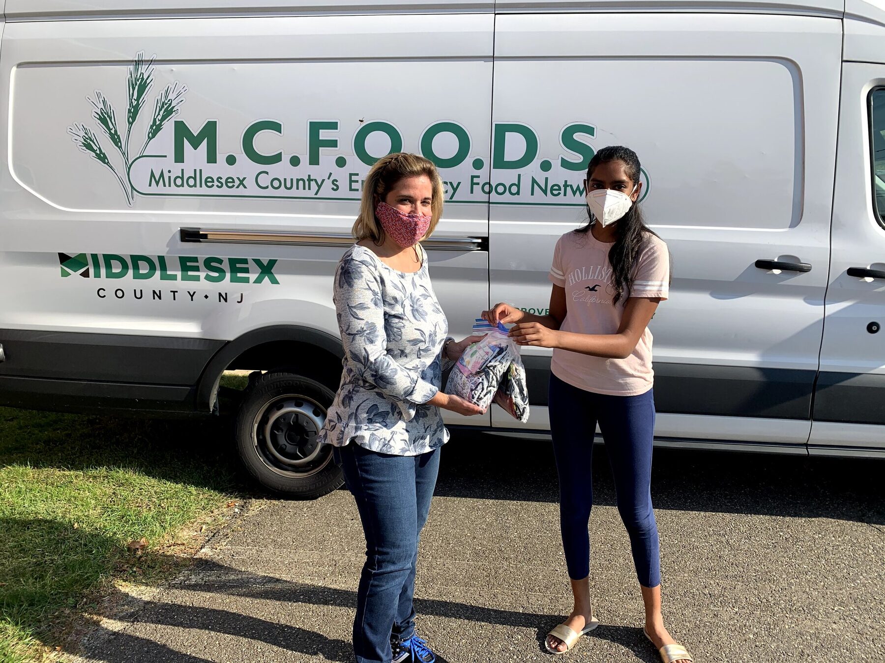 Delivering handmade masks to the Middlesex County food network