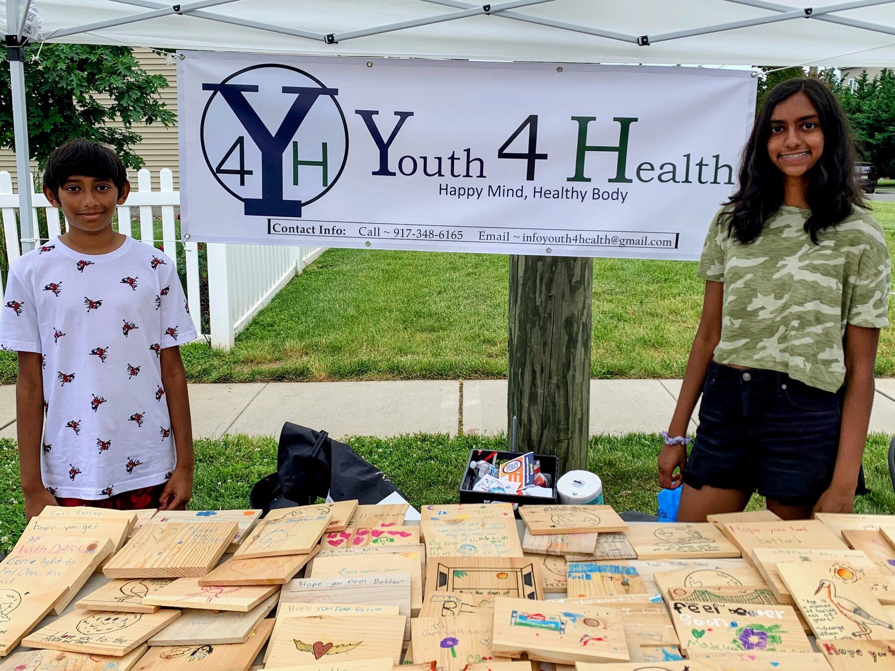 Youth 4 Health NJ’s board display at the street fair